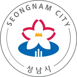 Official seal of Seongnam City (성남시), South Korea, featuring a stylized flower and modern design.